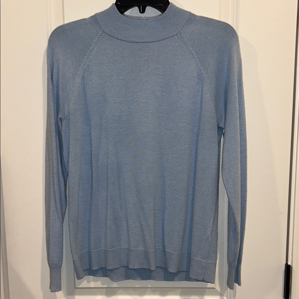 Elegant Sky Blue Women's Turtleneck Sweater